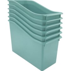 Calming Blue Plastic Book Bin 6-Pack