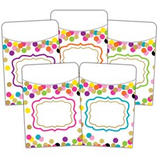 Confetti Library Pockets - Multi-Pack