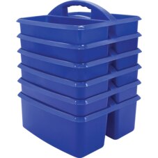 Blue Plastic Storage Caddies 6-Pack