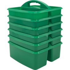 Green Plastic Storage Caddies 6-Pack