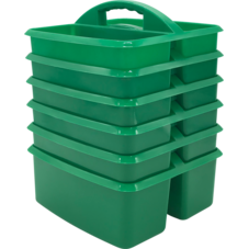 Green Plastic Storage Caddies 6-Pack