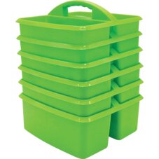 Lime Plastic Storage Caddies 6-Pack