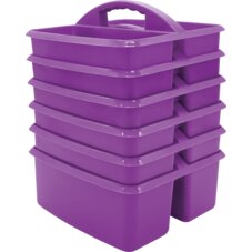 Purple Plastic Storage Caddies 6-Pack