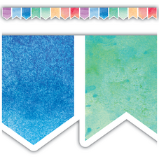 Watercolor Pennants Die-Cut Border Trim