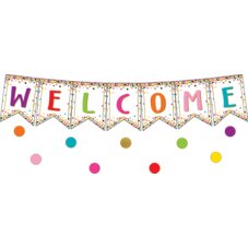 Confetti Pennants Welcome Bulletin Board Display