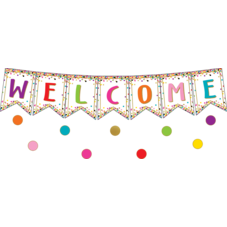 Confetti Pennants Welcome Bulletin Board Display