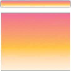 Pink and Orange Color Wash Straight Border Trim