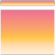 Pink and Orange Color Wash Straight Border Trim