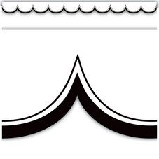 White with Black Scalloped Die-Cut Border Trim