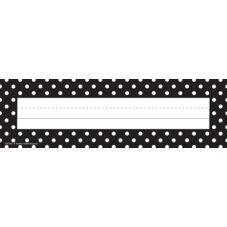 Black Polka Dots Flat Name Plates