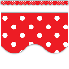 Red Polka Dots Scalloped Border Trim