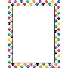 Colorful Paw Prints Computer Paper