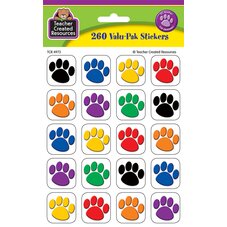 Colorful Paw Prints Stickers Valu-Pak