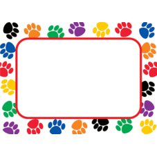 Colorful Paw Prints Name Tags/Labels