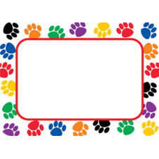 Colorful Paw Prints Name Tags/Labels