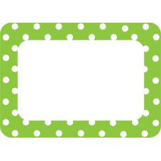 Lime Polka Dots 2 Name Tags/Labels