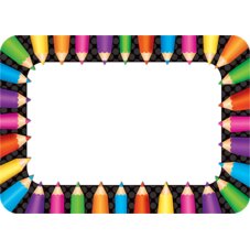 Colored Pencils Name Tags/Labels