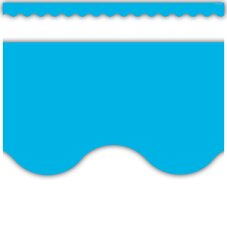 Aqua Solid Scalloped Border Trim