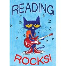 Pete the Cat Reading Rocks Positive Poster