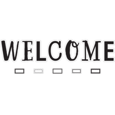 Black and White Welcome Bulletin Board