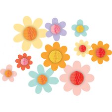 Groovy Flowers 3D Honeycomb Accents