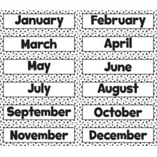 Black Painted Dots on White Monthly Headliners