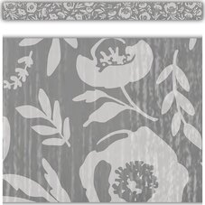 Classroom Cottage Gray Floral Straight Border Trim