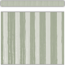 Classroom Cottage Sage Green Stripes Straight Border Trim