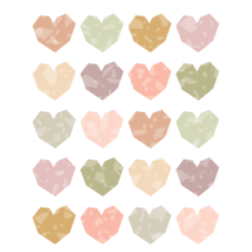 Terrazzo Tones Hearts Stickers