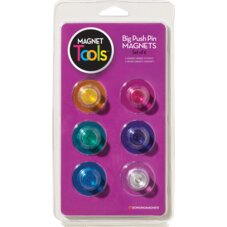 Magnet Tools™ Big Push Pin Magnets, Set of 6