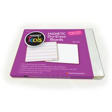Double-Sided Magnetic Dry-Erase Boards Blank/Lined, Set of 5