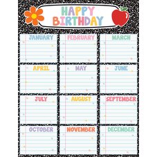 Cool for School Composition Happy Birthday Chart