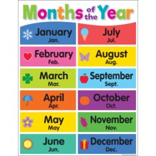 Colorful Months of the Year Chart