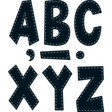 Black Stitch 7" Fun Font Letters