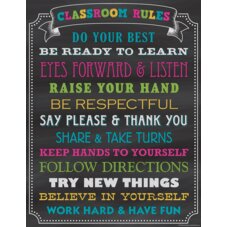 Chalkboard Brights Classroom Rules Chart