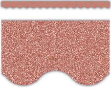 Rose Gold Glitz Scalloped Border Trim