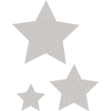 Silver Glitz Stars Accents - Assorted Sizes