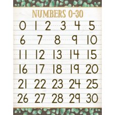 Eucalyptus Numbers 0–30 Chart