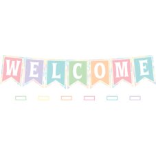 Pastel Pop Pennants Welcome Bulletin Board