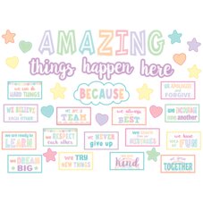 Pastel Pop Amazing Things Happen Here Bulletin Board