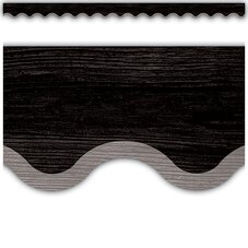 Modern Farmhouse Black with Gray Scalloped Border Trim