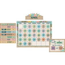 Rustic Bloom Calendar Bulletin Board Display Set