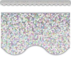 Silver Sparkle Scalloped Border Trim