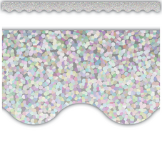 Silver Sparkle Scalloped Border Trim