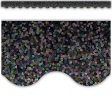 Black Sparkle Scalloped Border Trim