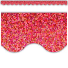 Red Sparkle Scalloped Border Trim