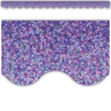 Purple Sparkle Scalloped Border Trim