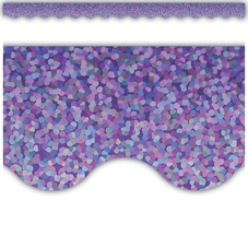 Purple Sparkle Scalloped Border Trim