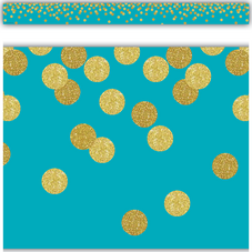 Teal Confetti Straight Border Trim