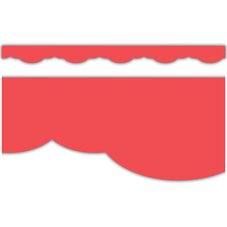 Melon Red Fancy Scallops Border Trim